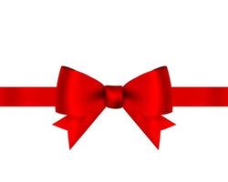 red bow with ribbon isolated on white background vector