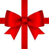 red bow with ribbon isolated on white background vector
