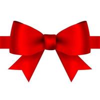 red bow with ribbon isolated on white background vector