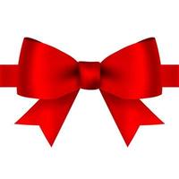 red bow with ribbon isolated on white background vector