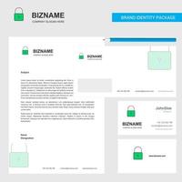 Locked Business Letterhead Envelope and visiting Card Design vector template