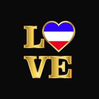 Love typography Khakassia flag design vector Gold lettering