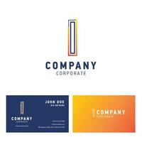 I company logo design with visiting card vector