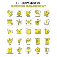 Business Management Icon Set Yellow Futuro Latest Design icon Pack vector