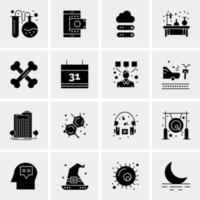 16 iconos de negocios universales vector ilustración de icono creativo para usar en proyectos relacionados con la web y dispositivos móviles