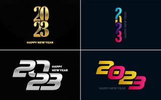 Happy New Year 2023 text design. Cover of business diary for 2023 with wishes. Brochure design template. card. banner vector