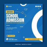 School admission social media post template vector