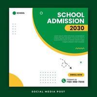 School admission social media post template vector