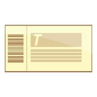 Train ticket icon, cartoon style vector