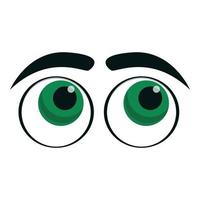 Question eyes icon, cartoon style vector