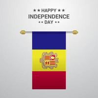 Andorra Independence day hanging flag background vector