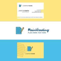 Beautiful Write document Logo and business card vertical Design Vector