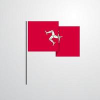 Isle of Man waving Flag design vector