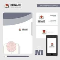 tarjeta de visita de cubierta de archivo de logotipo de negocio de inteligencia artificial e ilustración de vector de diseño de aplicación móvil