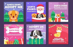 Santa Paws Adoption Social Media vector