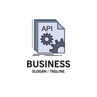 Api app coding developer software Flat Color Icon Vector