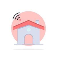 Wifi Service Signal House Abstract Circle Background Flat color Icon vector