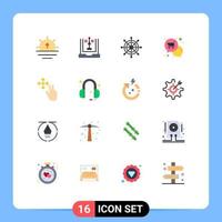 Set of 16 Vector Flat Colors on Grid for finger shop planning offer mail Editable Pack of Creative Vector Design Elements