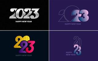 Happy New Year 2023 text design Pack. for Brochure design template. card. banner vector