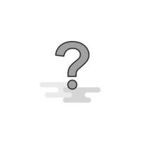 Question mark Web Icon Flat Line Filled Gray Icon Vector