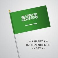 Saudi Arabia Independence day typographic design with flag vector