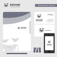 Bat Business Logo File Cover Visiting Card and Mobile App Design Vector Illustration