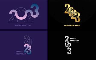 paquete de diseño de texto feliz año nuevo 2023. para plantilla de diseño de folleto. tarjeta. bandera vector