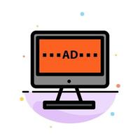 TV Ad Television Screen Lcd Abstract Flat Color Icon Template vector