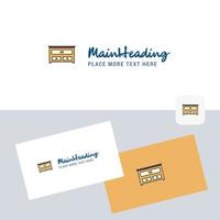 Cupboard vector logotype with business card template Elegant corporate identity Vector