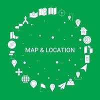 Map and Location Icon Set Infographic Vector Template