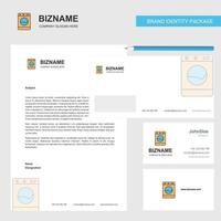 Washing machine Business Letterhead Envelope and visiting Card Design vector template