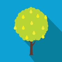 icono de árbol con sombra vector