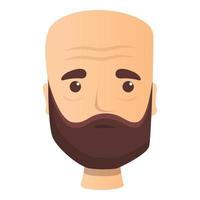 Bearded man wrinkles icon, cartoon style vector