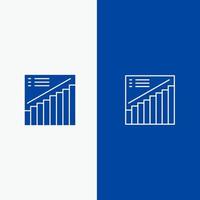 Chart Graph Analytics Presentation Sales Line and Glyph Solid icon Blue banner Line and Glyph Solid icon Blue banner vector