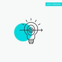 Bulb Success Focus Business turquoise highlight circle point Vector icon