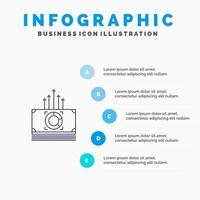 Money Bundle Bucks Transfer Line icon with 5 steps presentation infographics Background vector