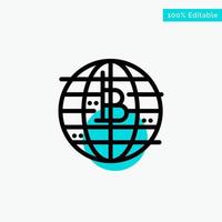 Future Money Bitcoin Block chain Crypto currency Decentralized turquoise highlight circle point Vector icon