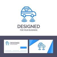 Creative Business Card and Logo template Car Electric Network Smart wifi Vector Illustration