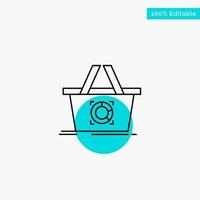 Cart Add To Cart Basket Shopping turquoise highlight circle point Vector icon