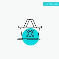 Cart Add To Cart Basket Shopping turquoise highlight circle point Vector icon