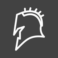 Ancient Face Mask Line Inverted Icon vector