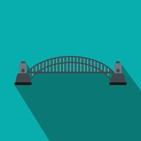 Sydney Harbour Bridge icon, flat style vector