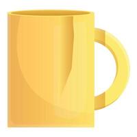 Broken yellow mug icon, cartoon style vector