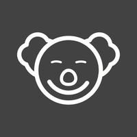 Clown Face Line Inverted Icon vector