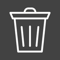 Waste Bin Line Inverted Icon vector