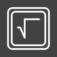 Square Root Symbol Line Inverted Icon vector