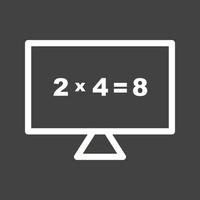 matemáticas en línea de computadora icono invertido vector