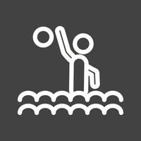 icono invertido de la línea de waterpolo vector