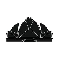 Lotus Temple, New Delhi icon, simple style vector