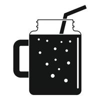 icono de batido de durazno, estilo simple vector